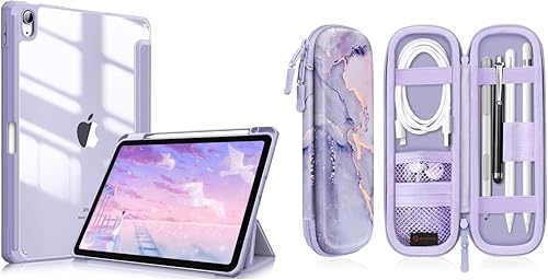 Fintie Funda híbrida delgada para iPad Air de 11 pulgadas M2 (2024), iPad Air 54 de 10.9 pulgadas con funda protectora de piel sintética para Apple