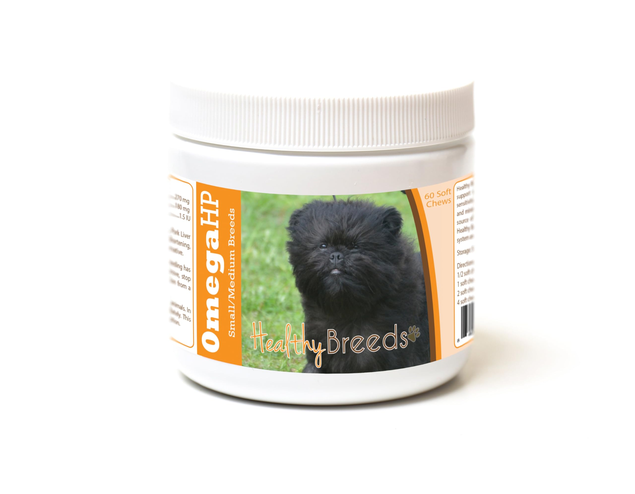Healthy Breeds Affenpinscher Omega HP Fatty Acid Skin and Coat Support Soft Chews 60 Count