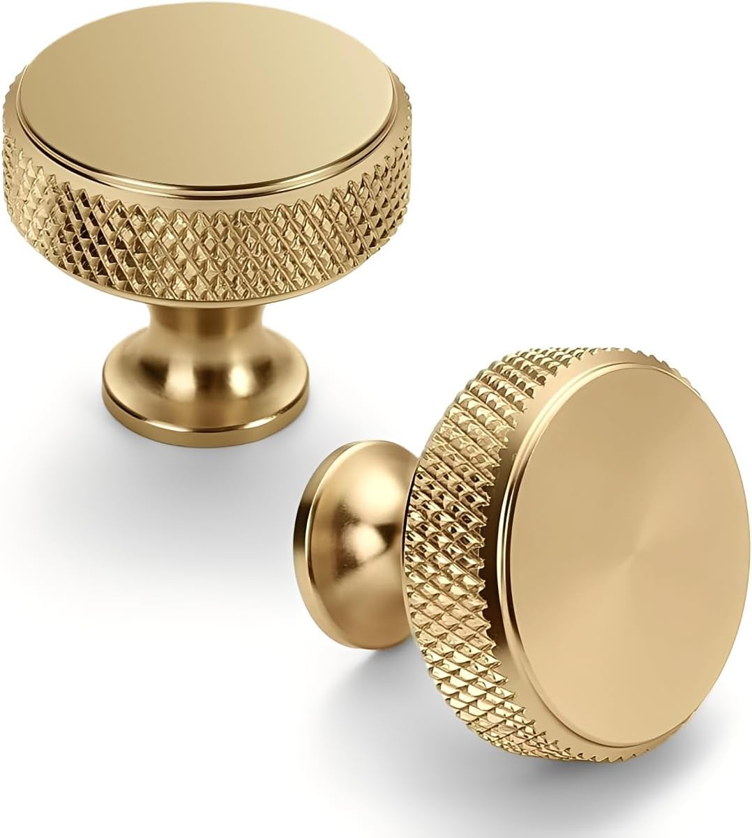 Gold Knurled Cabinet Knobs - 10 Pack -17