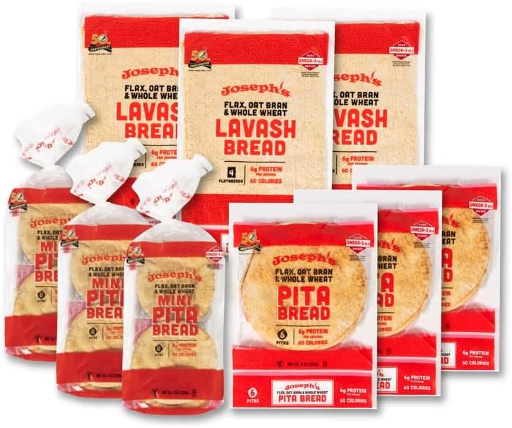 Flax Pita 3 Pack Joseph's Pita Bread Value 3Pack, Flax