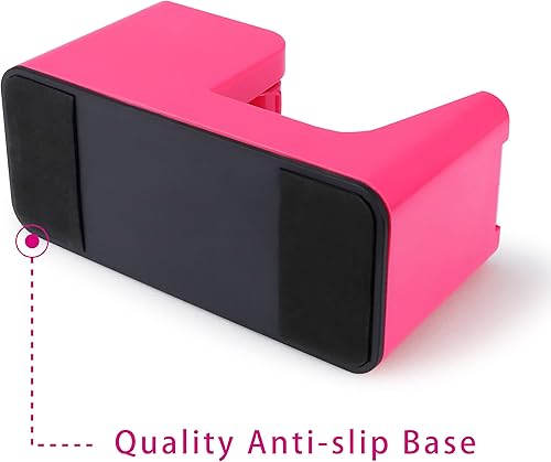 Miniatura 5 de ABEL SimpleWork Dispensador de cinta de escritorio, rosa, núcleo de 1 pulgada, base con peso antideslizante, cortador de cinta para oficina, hogar,