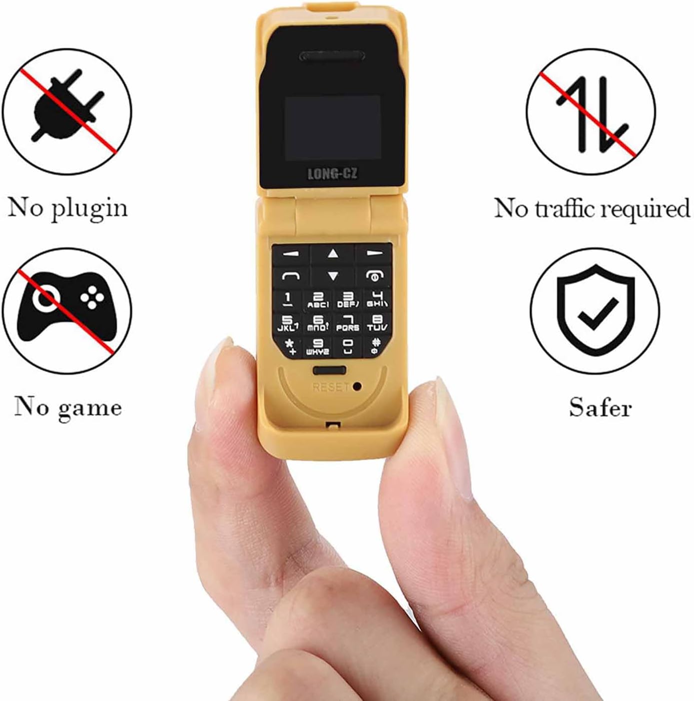 GSM 2G Feature Basic Flip Phone for Students Kids, Unlocked Phone, Mini Durable Design for Children