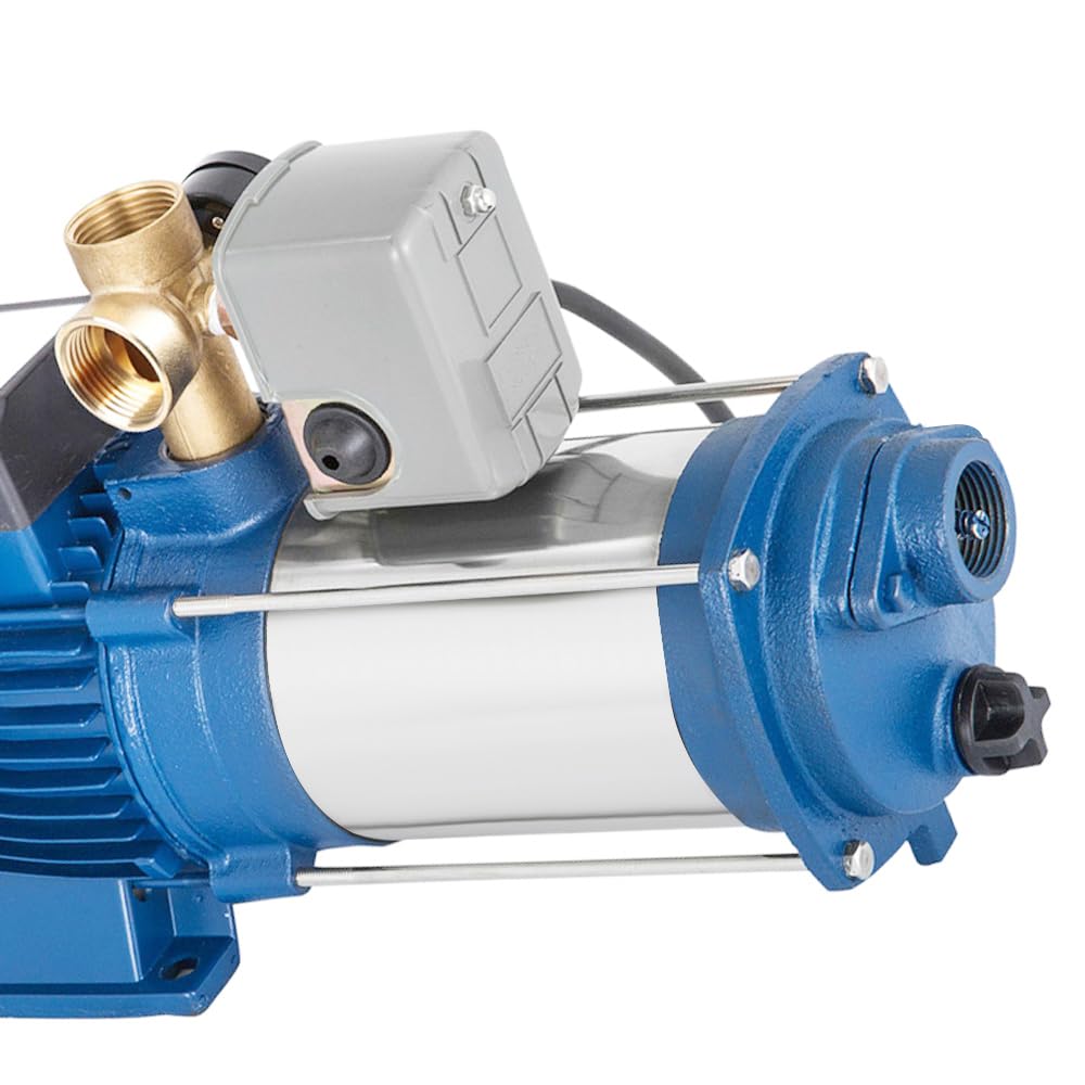 Pompe de jardin centrifuge - 2200 W - 4000 l/h - 2850 tr/min - 10 bar - Avec pompe en acier inoxydable - Pour hôtels, cafétérias, usines