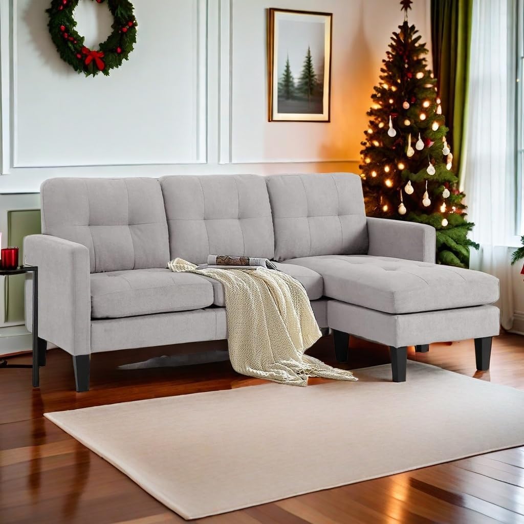 Amazon.com: ChicFurnit L Shape Sofa Small Sectional Couches ...