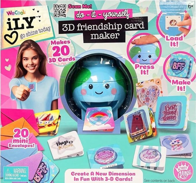AJ 3D Friendship Card Maker Craft Kit – DIY Greeting Card Making Set, Birthday, Holiday & Thankyou Cards, Arts & Crafts Activity, Gift for Boys & Girls