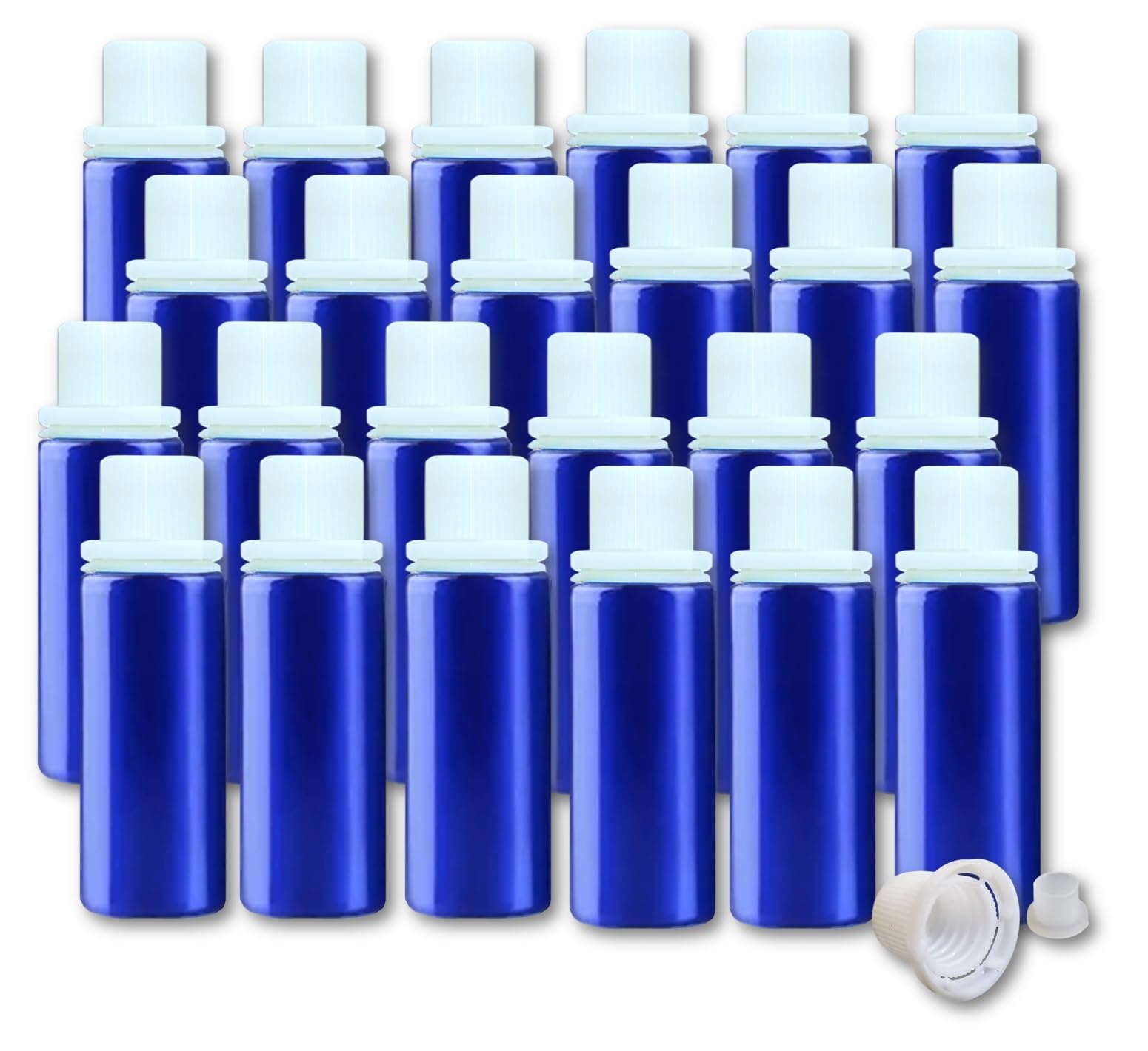Dophie Blue Spray Coated Aluminum Bottle 25ml with an inner plug and screw cap lock, ideal essential oils, blends, cosmetics, perfumes, and various liquids. (24)-image-45