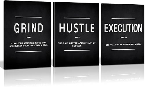 Miniatura 12 de KAWAHONE Lienzo decorativo motivacional para pared, con texto en inglés "It All Starts with A Dream", póster inspirador para oficina, con citas,