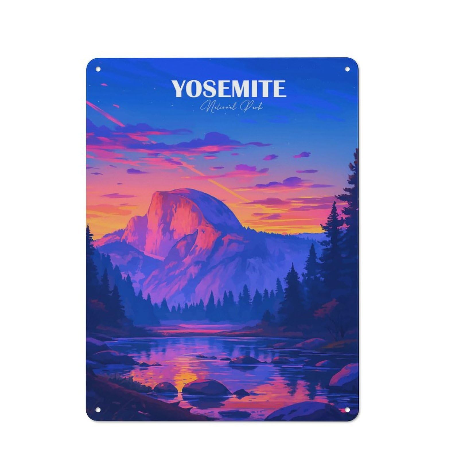 Junmoney Style-12 Metal Wall Sign 40X30cm Featuring Yosemite National Park Landscape Art(2) For Hallway Wall, For Hallway Decor Lovers, For Retro Home Interiors