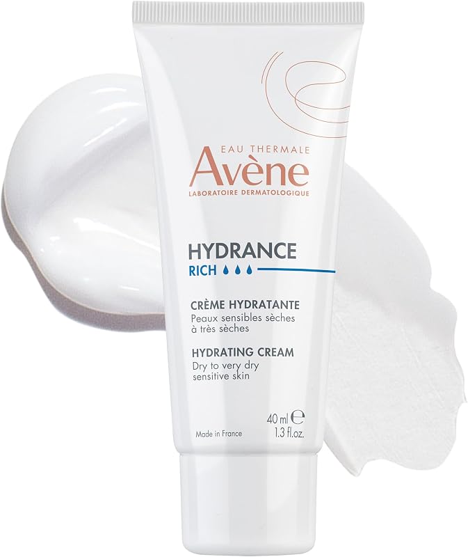 Avène Hydrance Rich Hydrating Face Cream for Dry Skin, 1.3 oz | 24-hour hydration, rich cream for dry & sensitive skin, +52% hydration boost in 2 hours, minimizes fine lines, radiant glow