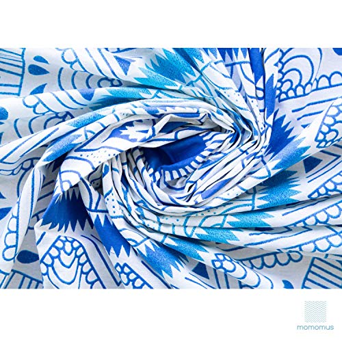 MOMOMUS Large Sand Free Beach Towel Mandala Design Ideal as a Blanket, Pareo and Sand Resistant Towel for the Beach in Large Dimensions Blue, 210 x 230 cm - Image 3
