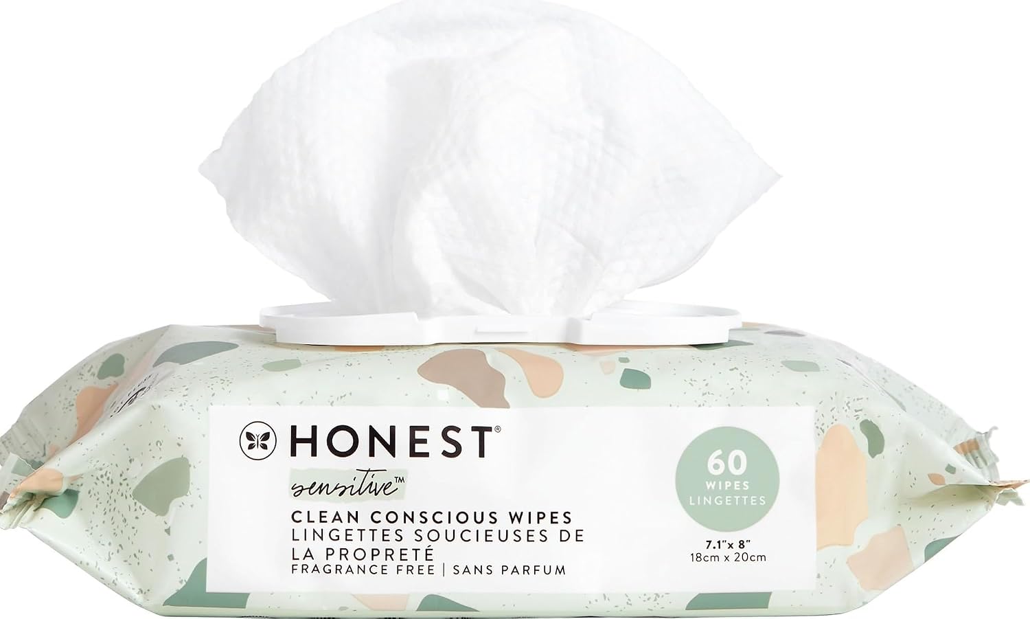 Honest Company Plant-Based Baby Wipes, Compostable & Hypoallergenic, 60 Count
