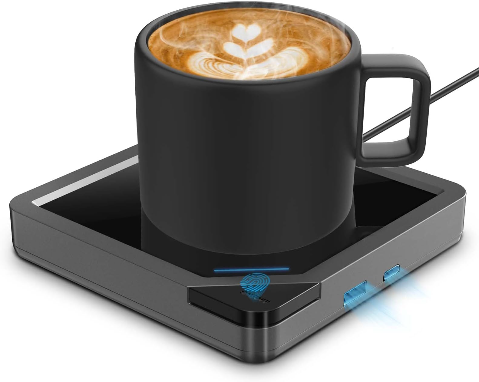 Acko USB Coffee Mug Warmer:Electric Coffee Cup Warmer for Desk 131℉/55℃ with Auto Shut Off-Coffee Accessories for Home Office Desk Black