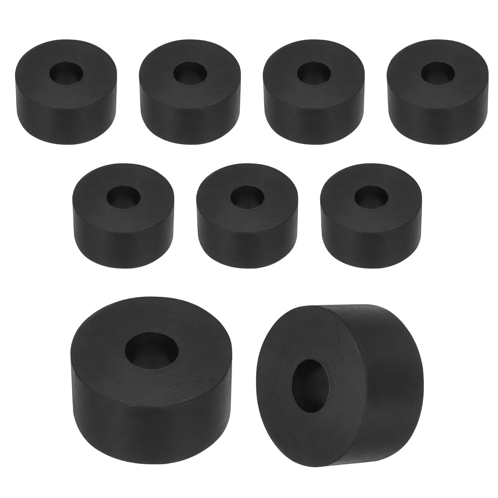 sourcing map 15Pcs Rubber Spacers, 20mm OD, 10mm ID, 15mm Thick Black Round Anti Vibration Rubber Pads Isolation Bushings Washer for Home Cars Boat(0.79" OD x 0.39" ID x 0.59" Thick)