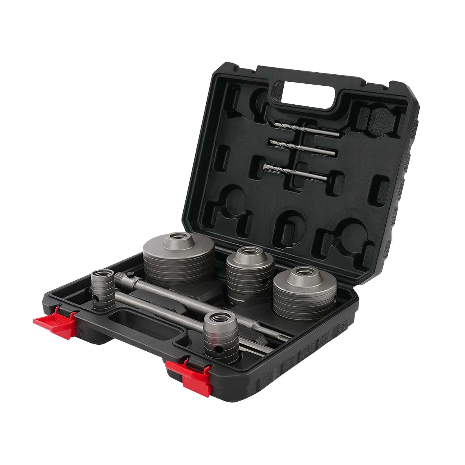 Set di seghe a tazza per calcestruzzo, set di seghe a tazza da 300 mm, in carburo di tungsteno SDS Plus e SDS Max Bit Shank (30, 40, 65, 80, 100 mm), set di seghe a tazza per cemento e lastre di