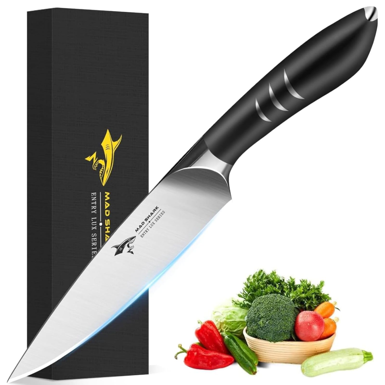 5 Inch Ultra Sharp Paring Knife, German Stainless Steel, Ergonomic Handle Design, Chopping Knife for Precise Cutting, Peeling, Slicing