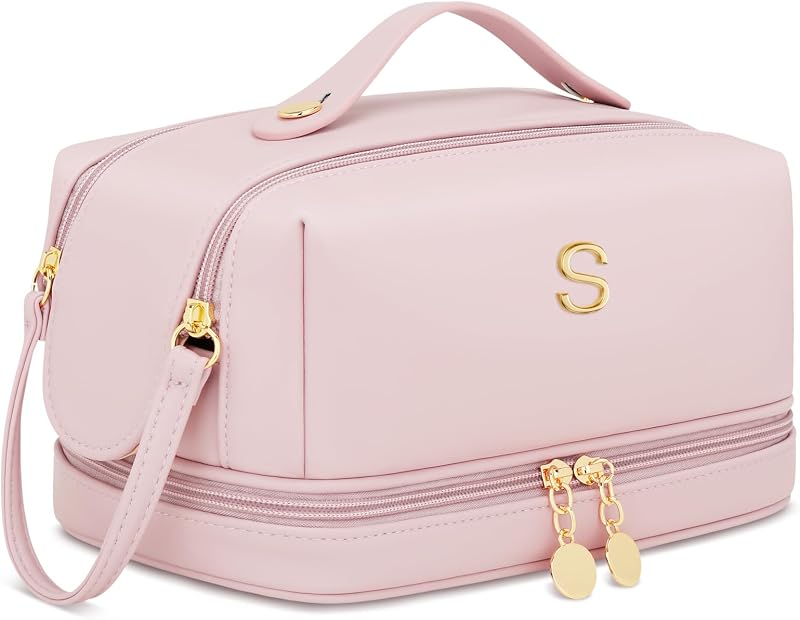 Necessaire de maquiagem e viagem CLOUDWINGS Rosa, S, com inicial, Pacote com 1