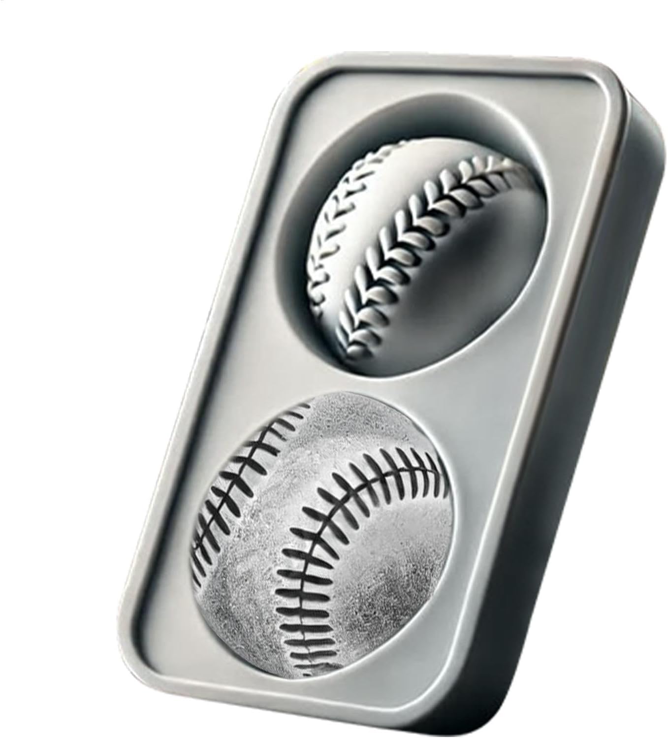 Whisky Ice Ball Maker, 3D Baseball Ball Ice Cube Mould, Flexible Silicone, Built-in Funnel, Easy to Fill and Release, Fun Moulds for Cocktails, Bourbon, Drinks