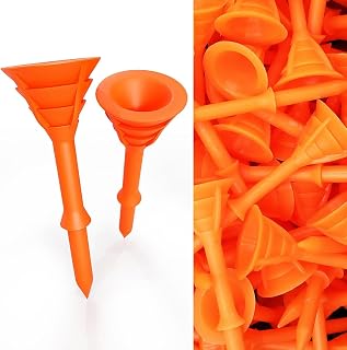 FINGER TEN Golf Tees Plastic Unbreakable Tee 3 1/4 Inch 12/24/60 Pack, Durable Stable Golf Tee 4 Colors Available for Practice