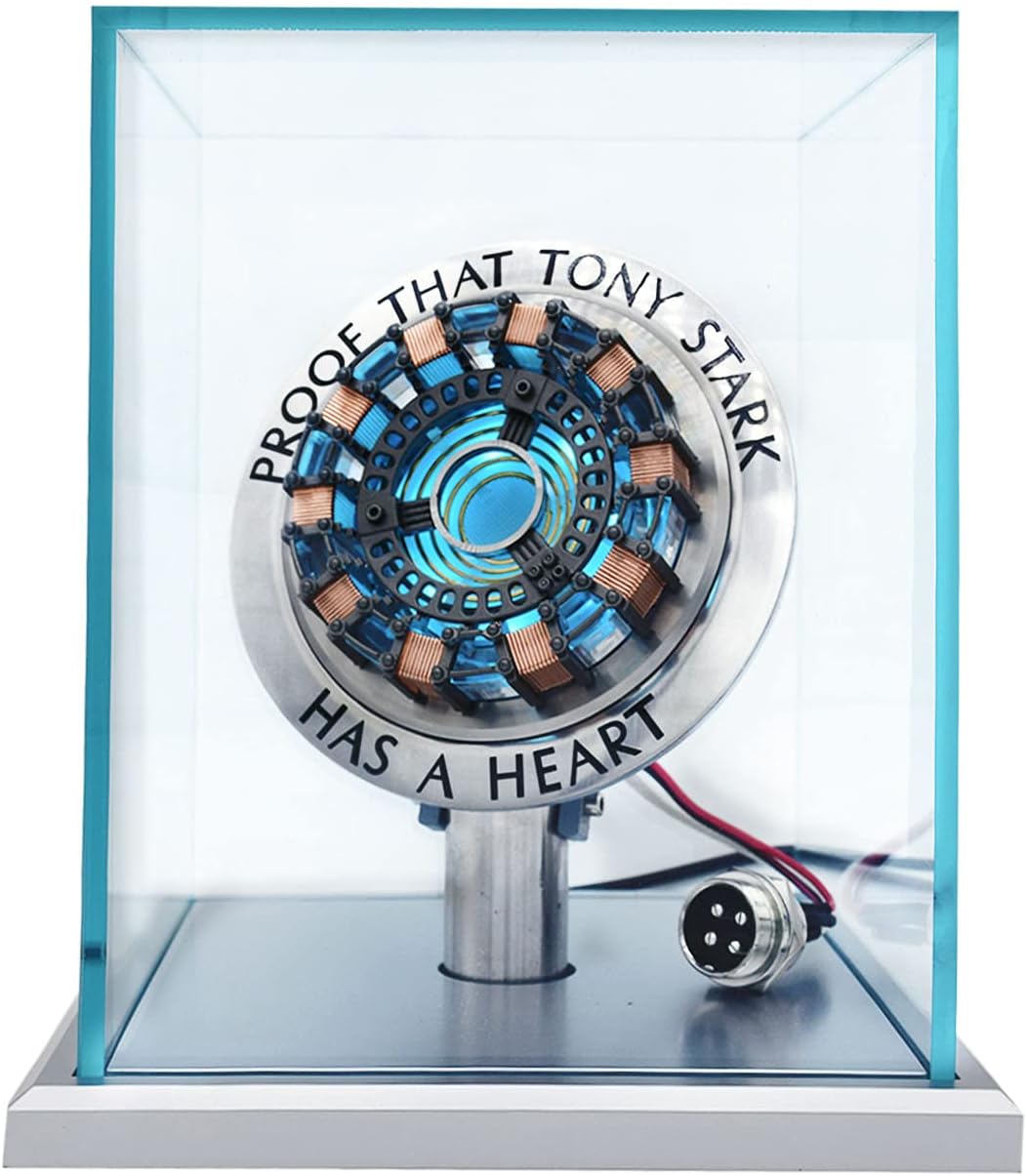 New Version 1:1 Iron Man Arc Reactor MK1,with LED Light, Tony Stark has a Heart Touch Sensitive, No Remote Control Required,Totally Easy Assembly ,USB Interface (with Display Case)