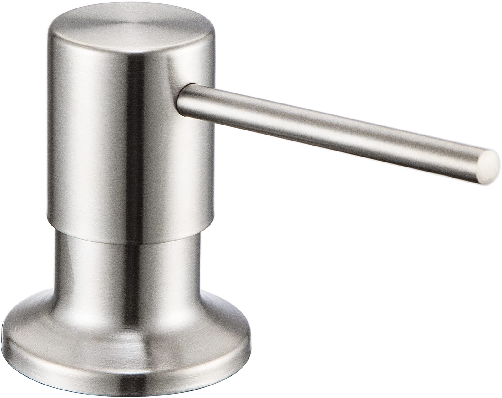 Darnok 78111SS Luca Dish Soap Dispenser for Kitchen Sink, Pump for Dishwashing Liquid Soap or Hand Lotion, Refill from the Top, Countertop Built-in Mount, 17oz Bottle, Stainless Steel (Brushed Nickel)