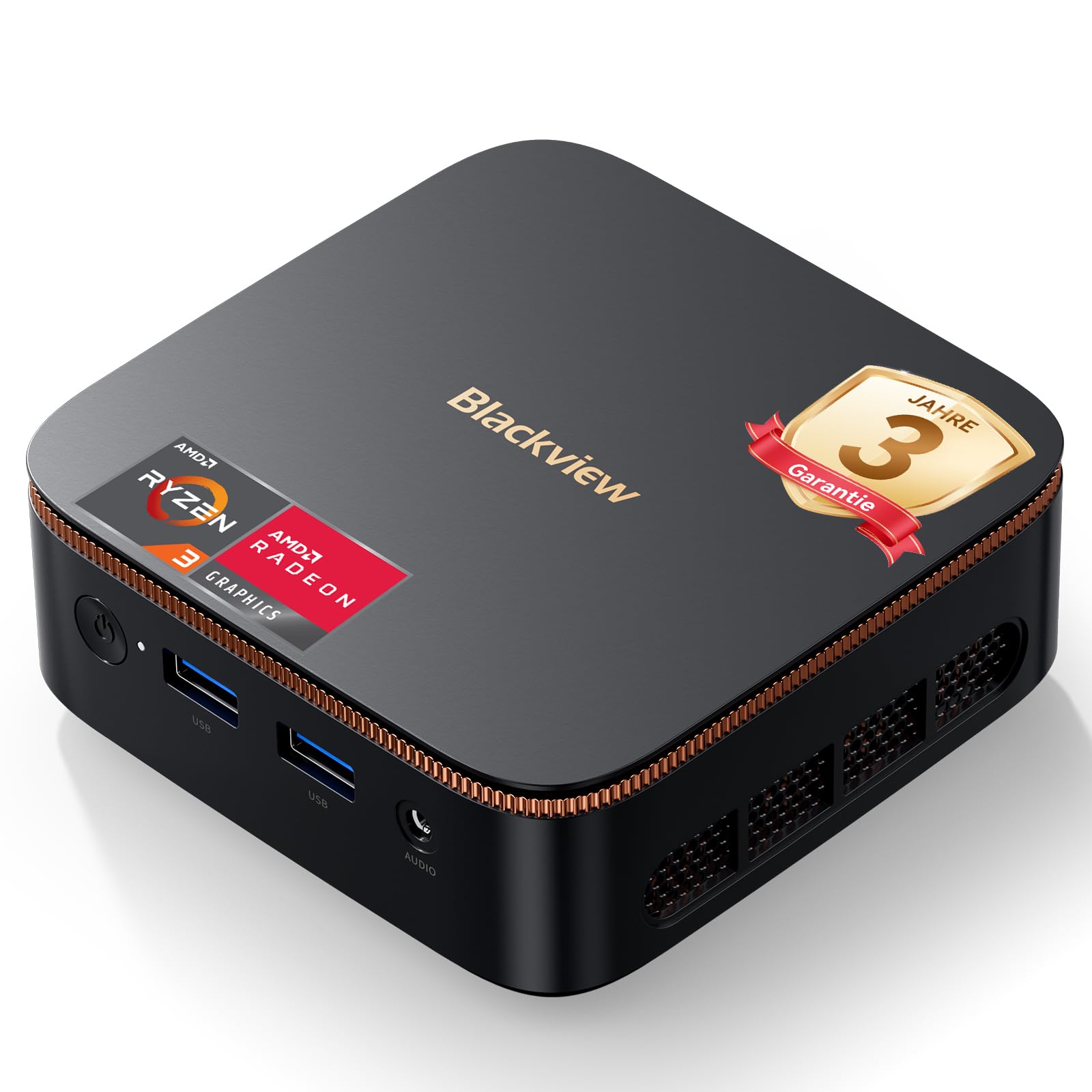 Blackview [3 Jahre Garantie] 2026 MP20 Mini PC Ryzen 3300U(übertrifft 3200U/3250U) W-11 Pro, 16GB RAM 512GB Micro Desktop Computer, 4K@60Hz UHD, USB 3.2+DP+HDMI+Gigabit Ethernet Für Business/Heimkino