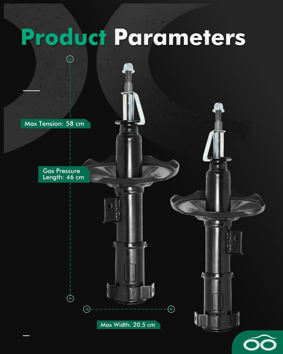 SCITOO Front Shocks Set of 2 for Eclipse, Shocks Absorbers and Struts Fits 2000 2001 2002 2003 2004 2005 for Mitsubishi Eclipse Amortiguadores