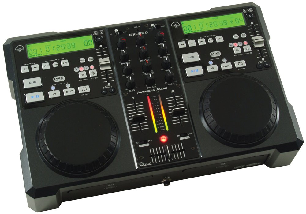 (未使用･未開封品)　CD/MP3 PLYR W/AM/FM BLK p1m72rm American AudioCK-800MP3 Dual CD / MP3 Player with Mixer In One