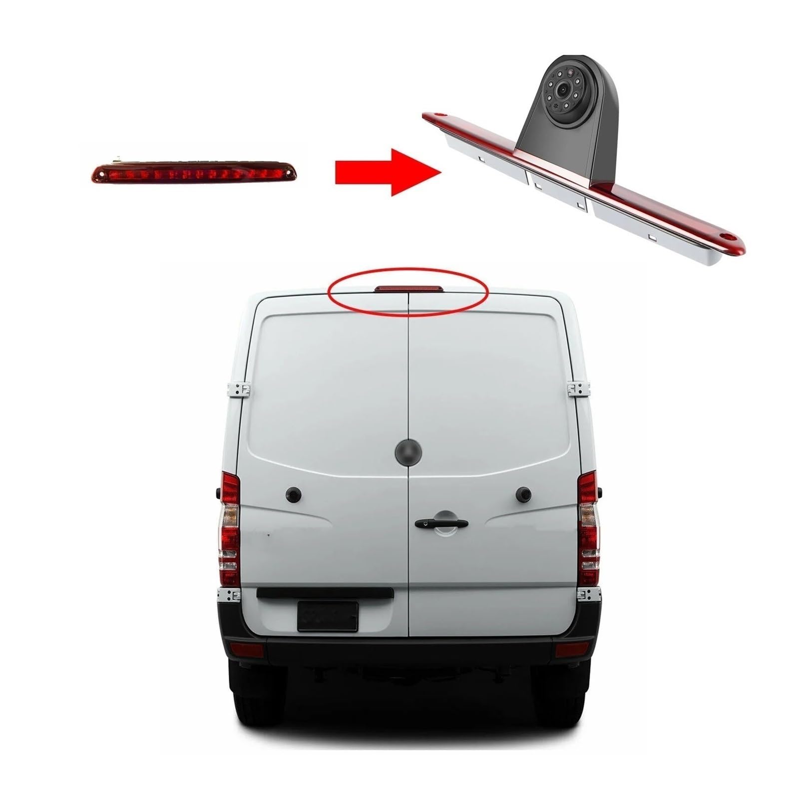 HD Cámara Monitor LCD 7" + Cámara Visión Trasera Tercera Luz Freno para W907 para W906 para VW para Crafter para Caravelle T5/T6