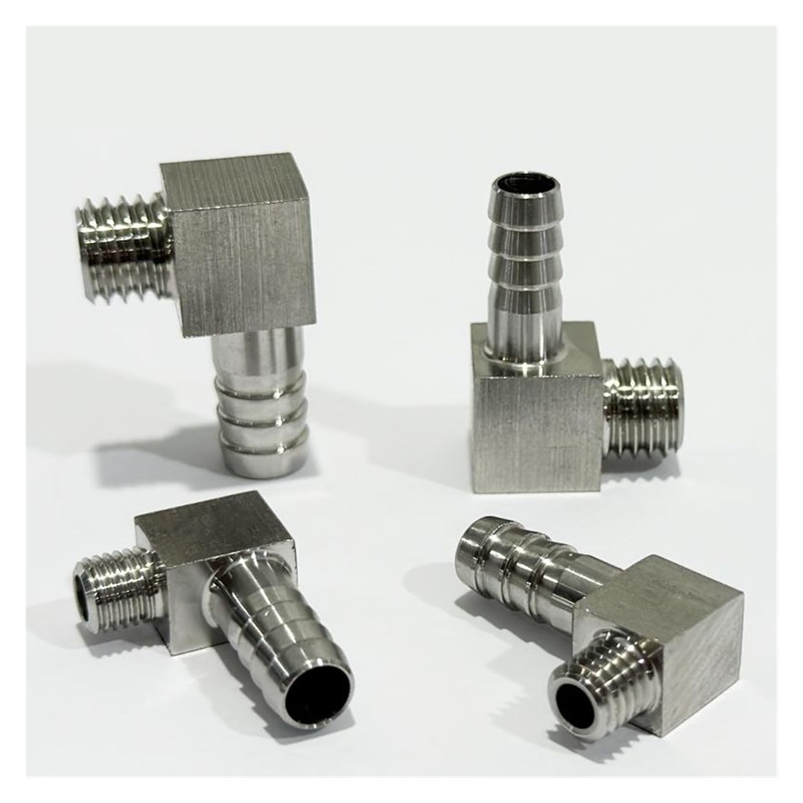 Adaptateur de raccordement de tuyau coudé inox 304 avec filetage mâle M12x1.75 et embout 8mm
