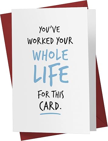 Karto Funny Retirement Card for Men Women - Large 5.5x8.5 inch Friend Coworker Retirement Cards - Youve Worked