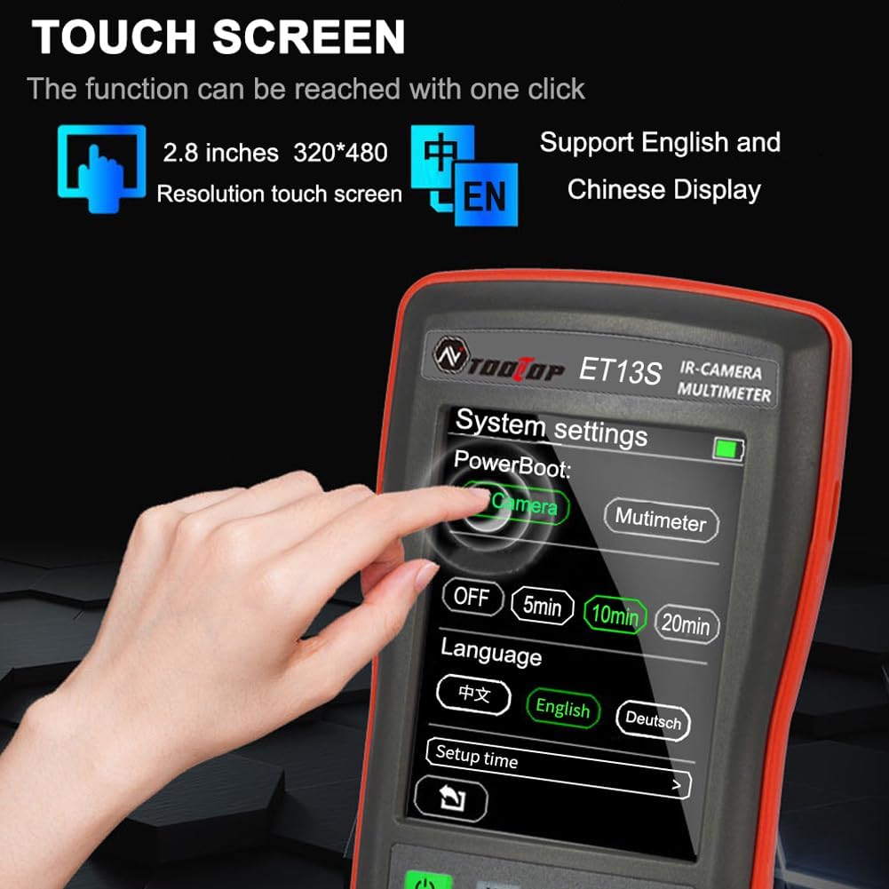 Irfora ET13S touchscreen settings interface
