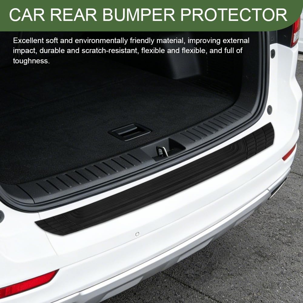 Car Rear Bumper Protector, Rear Bumper Guard, 41 x 3.4 Inch Anti-Scratch Rubber Vehicle Trunk Door Entry Guard, Automotive Interior Trunk Protection Strip Accessories for SUV Sedan Truck