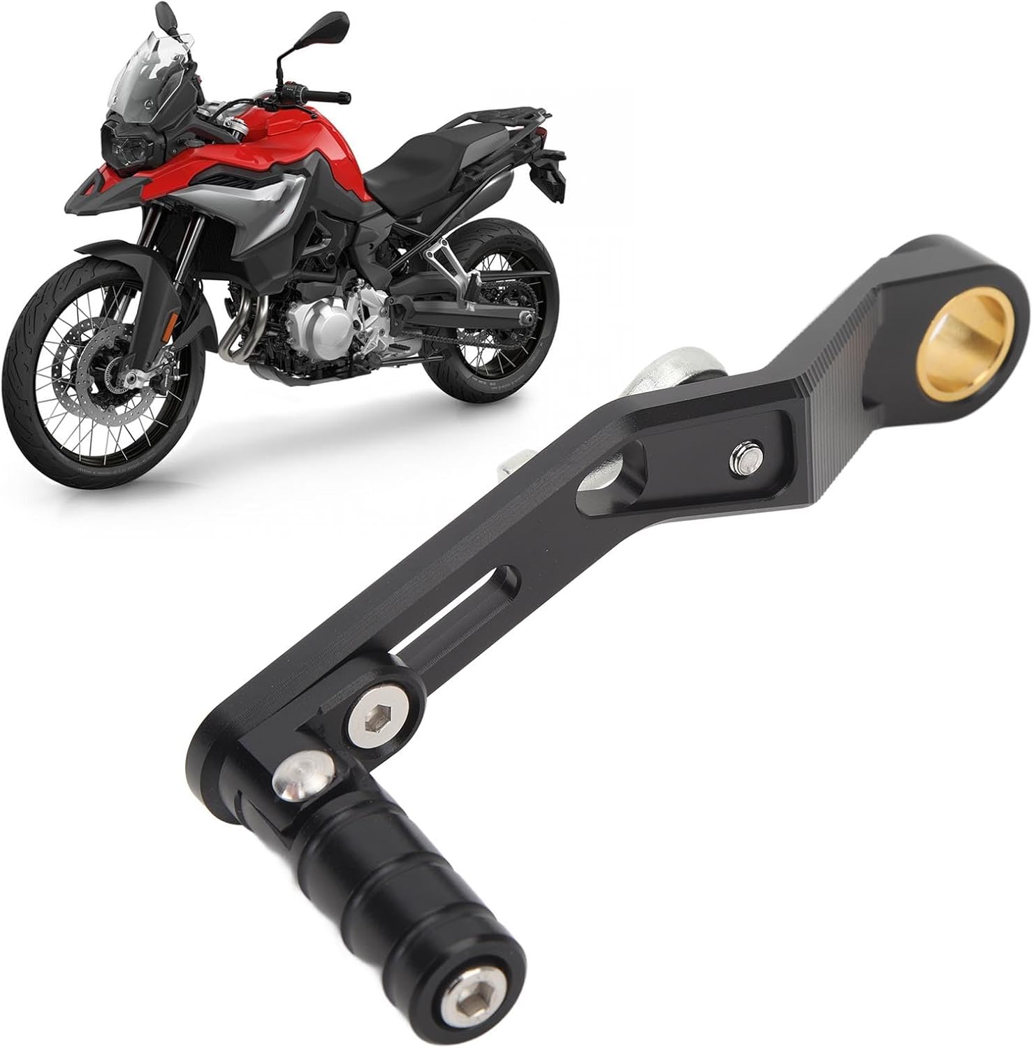 Yctze Motorcycle Adjustable Folding Gear Shifter Shift Pedal Lever Aluminium Gear Shifter for F850GS F750GS ADV (Black)