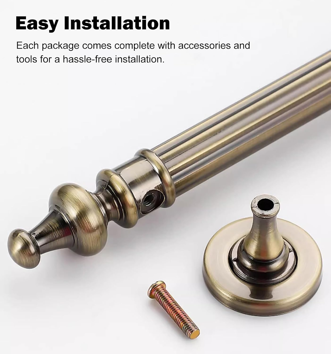 Heavy Duty Antique Barn Door Handle, Decorative Sliding Door Pulls Vintage Retro Style, Stainless Steel Commercial Door Pull Handle Hardware Kit(Red Copper,25cm (9 7/8"))