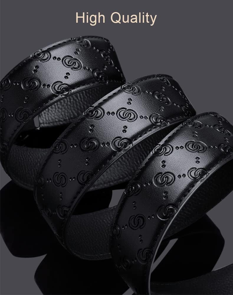 Leather Ratchet Belts for Men Automatic Buckle with Belt Box, Gift for Men image 3