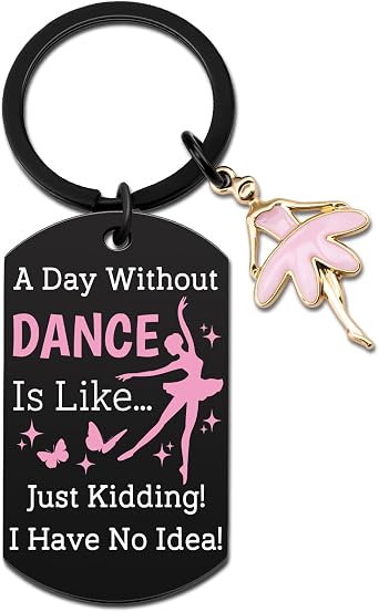 igvean Gifts for Dancers Dance Gifts Pink Keychain Birthday Christmas Appreciation Gift for Girls Dance Lovers Team Dancing School Competition Gift for Her Recital Present for Women