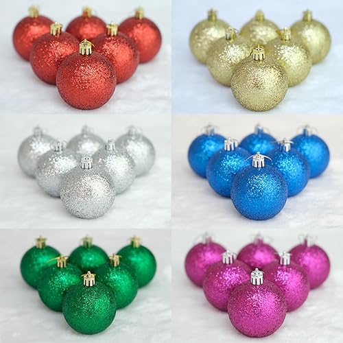 Miniatura 8 de Bolas de Navidad de 24 quilates de 1.575 in, decoración esencial para árbol de Navidad, decoraciones de Navidad inastillables, decoración de Navidad