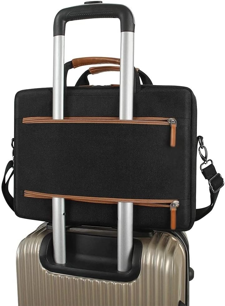 Waterproof Laptop Bag Carrying Shoulder Briefcase with Charging Port Notebook image 3