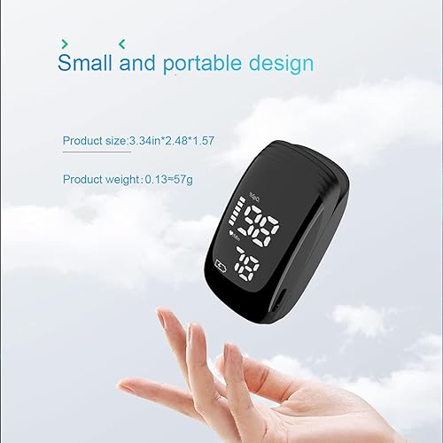 Miniatura 6 de Oxímetro de pulso, monitor recargable de saturación de oxígeno en sangre, lectura rápida precisa de SpO2 (negro)