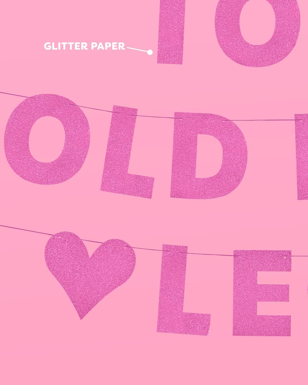 xo, Fetti Too Old For Leo Glitter Banner - Pink, 5 Ft. | Birthday Party Decorations, Photo Backdrop, 21st, Finally 21, 30th Birthday Decor, Gag Gift, HBD
