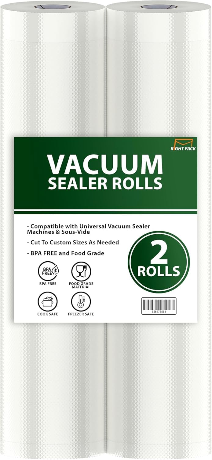 Right Pack Vacuum Sealer Bags | Vacuum Bags for Food | Vacuum Sealer Rolls | BPA Free & Durable Food Bags | Ideal for Storing Food | Food Storage Bags | Freezer Safe | Boiling Safe (20cm X 6m)