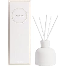 Hotel Inspired Reed Diffuser Set 150ml - Oud Rose, Bergamot, Patchouli & Vanilla - Long Lasting Elegant Scent - White Ceramic Scandi Style with 5 White Reeds - Luxury Home Fragrance Gift Set