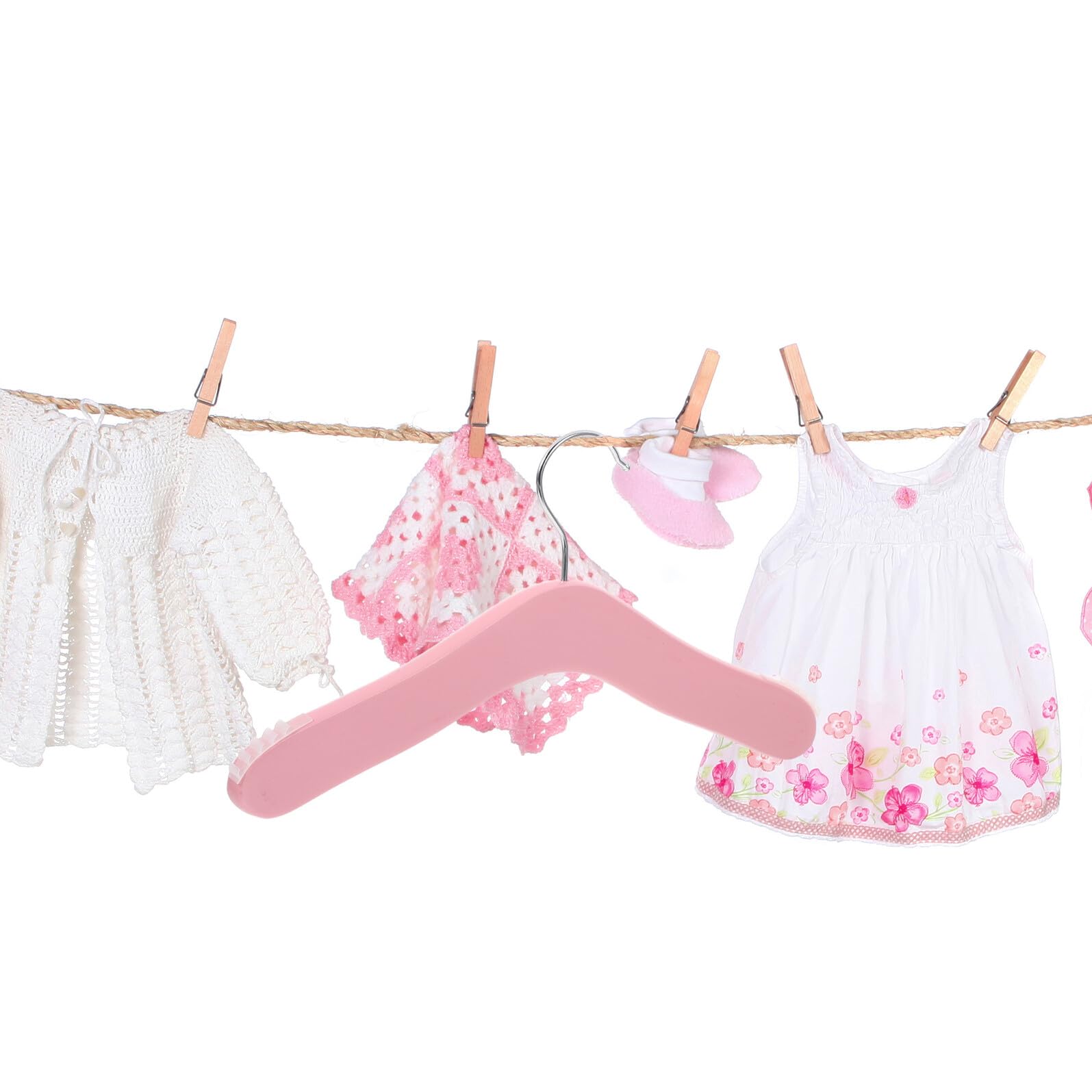 Babykleiderbügel 5 Stück Rosa für Kleinkinder, Kleiner Größe