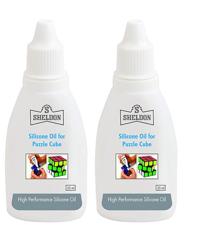 sheldon silicone oil for puzzle cube (25 ml) (combo of 2)- Multi color