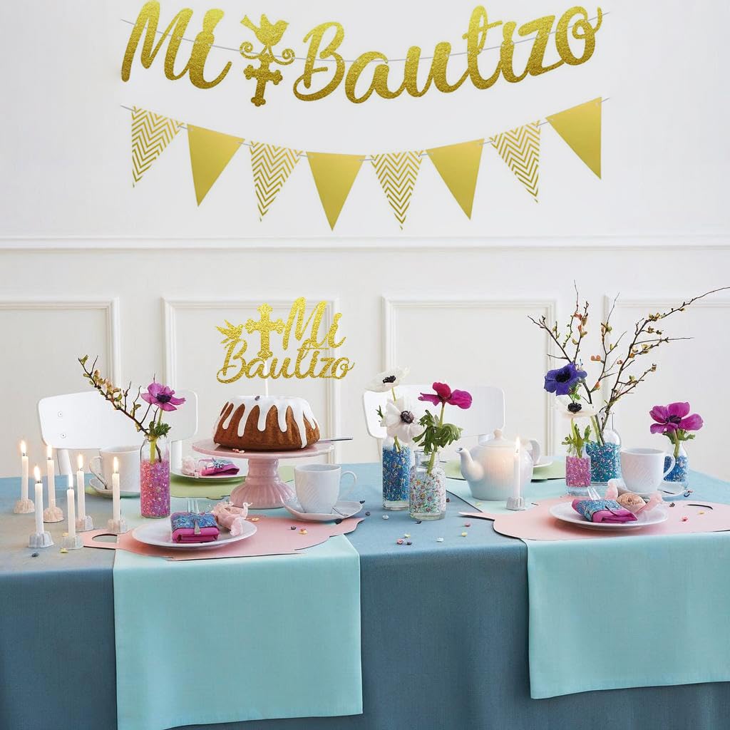 Christening Decorations for Boys Christening Banner, Baptism Cake Topper - Image 4