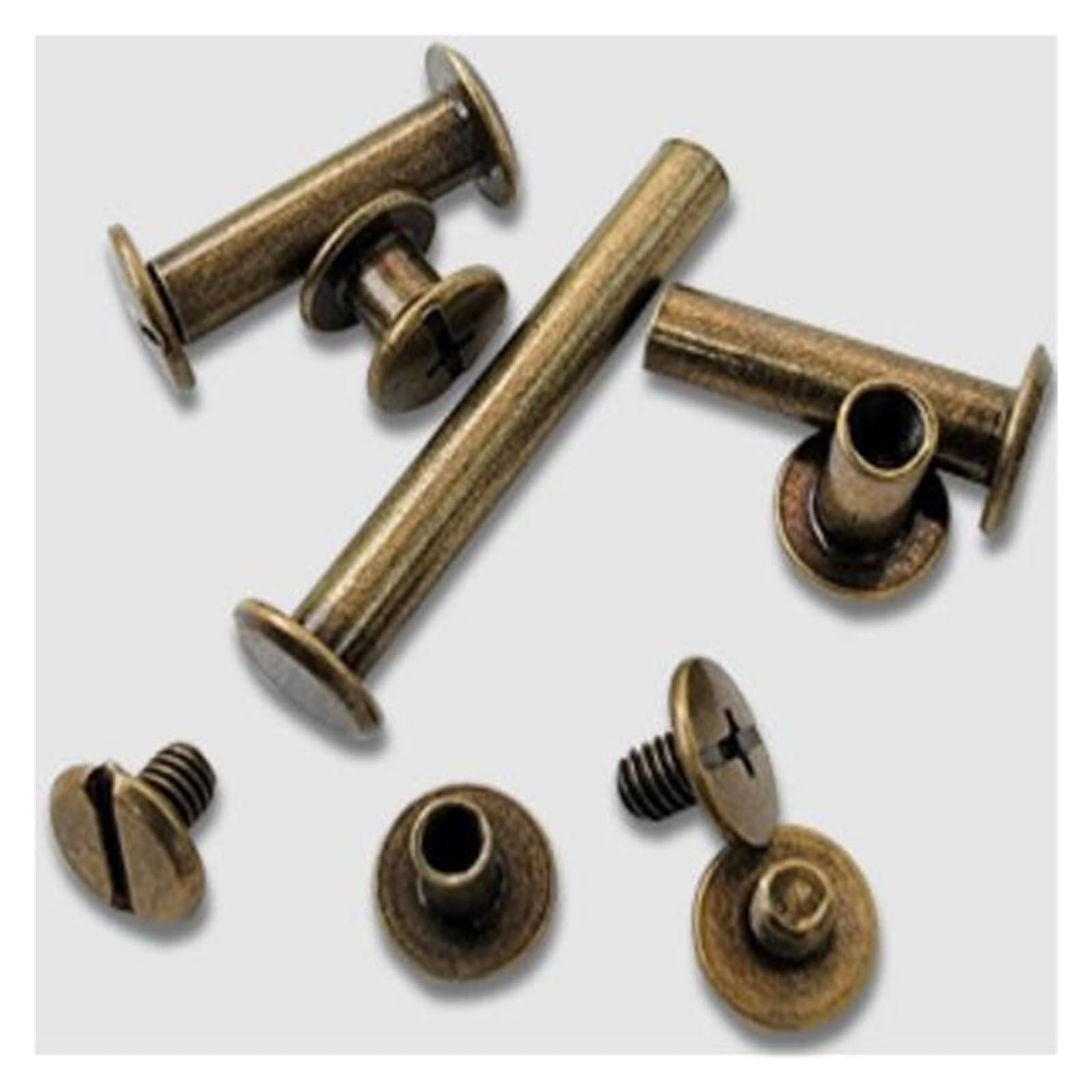 śruby introligatorskie, Zestaw łączników do oprawy książek wielokolorowy M5 4-60 mm(Sliver Colour,M5X50 10PCS)