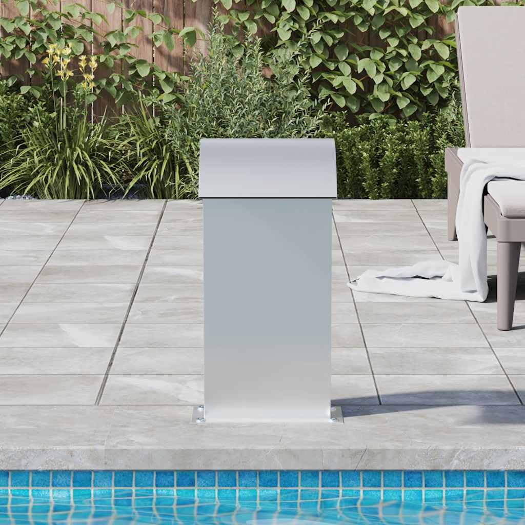 Cascade de piscine - 50 x 30 x 60 cm - En acier inoxydable 304 - Pour piscine, jardin, étang, jeu d'eau avec kit de raccordement, argenté