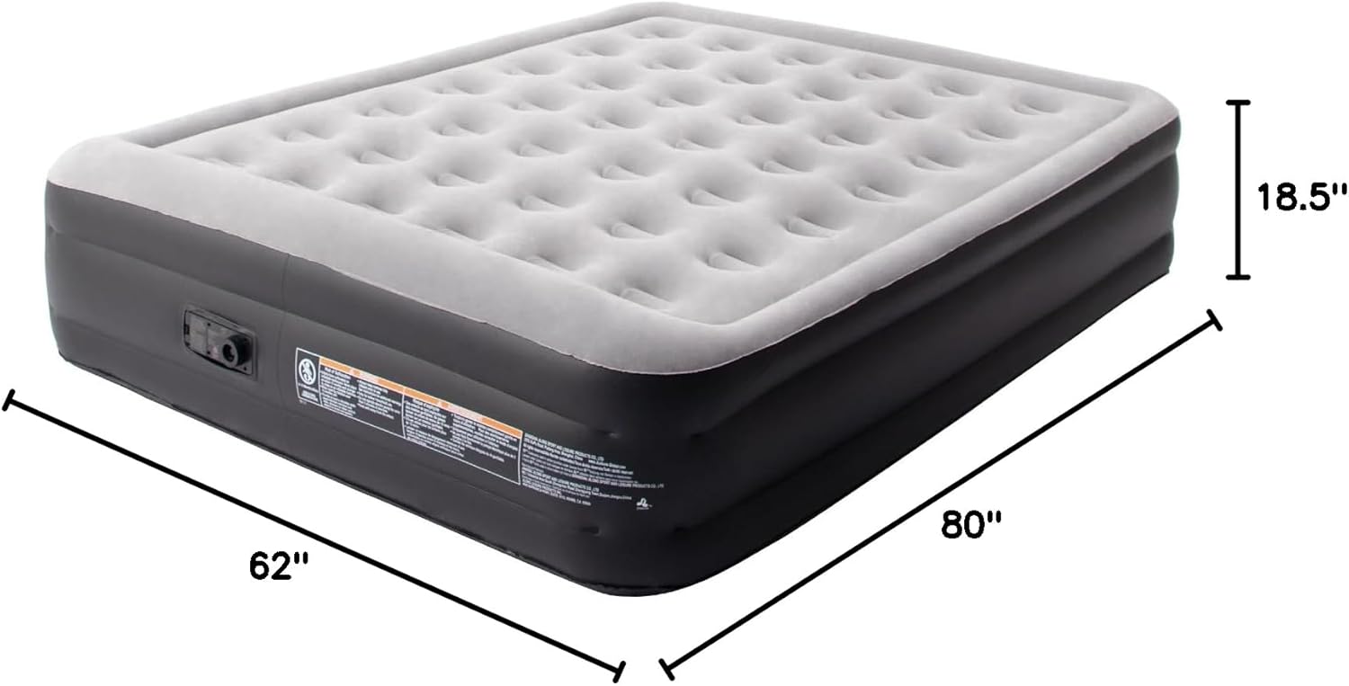 DIMAR GARDEN Air Mattress Queen with Built-in Pump, 18.5” Blow Up Mattress, Inflatable Air Bed for Home