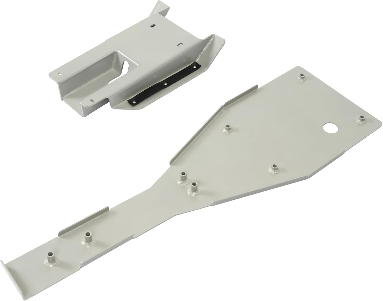 ALMULOO Full Chassis Skid Plate & Swing Arm Guard Compatible with 2001-2005 Yamaha Raptor 660/660R – Aluminum Underbody Protection, Silver Finish