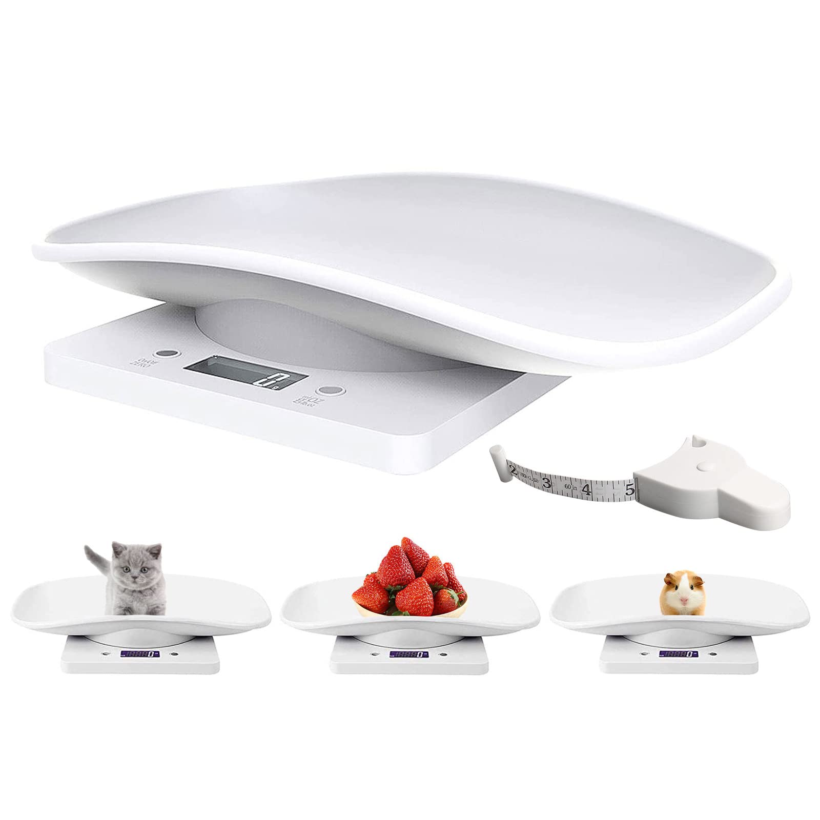 Qulable Digital Small Animals Scale with Tape Measure, Weigh Your